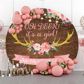 Oh Reh Es ist A Mädchen Runden Baby Dusche Hintergrund Für Party